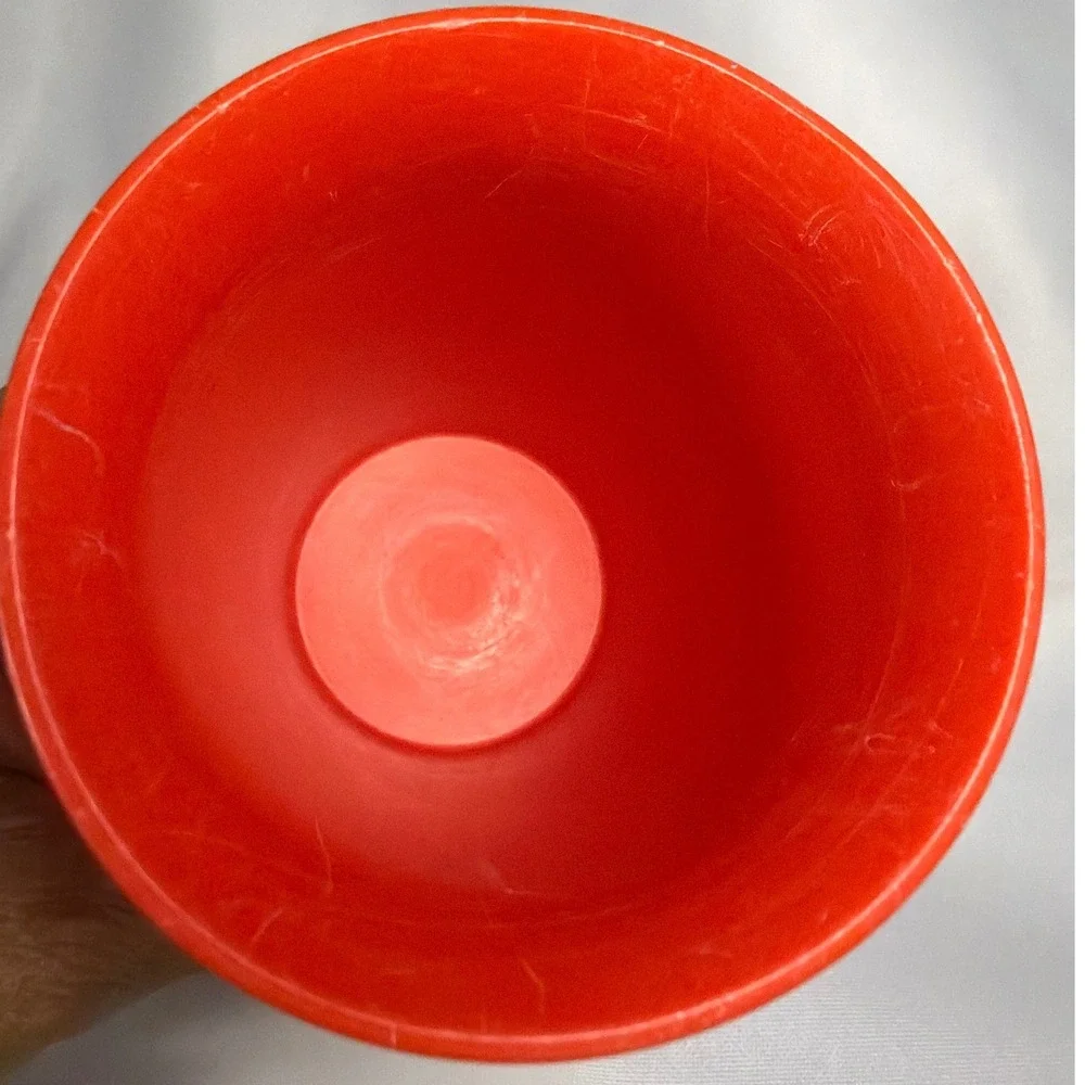 Tupperware Vintage 109 Bell Tumbler Set 2 Cups Yellow Orange Plastic Retro MCM‎